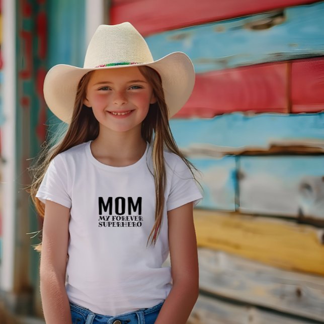 T-shirt Pour Bébé Maman mon super-héros pour toujours noir (Créateur téléchargé)