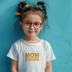T-shirt Pour Bébé Maman Mon Super-héros pour toujours orange