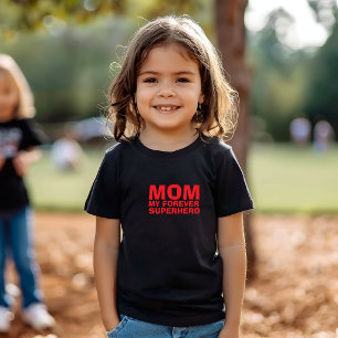 T-shirt Pour Bébé Maman Mon Super-héros pour toujours rouge
