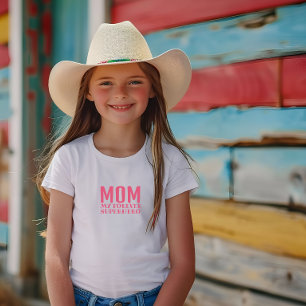 T-shirt Pour Bébé Maman mon super-héros rose pour toujours