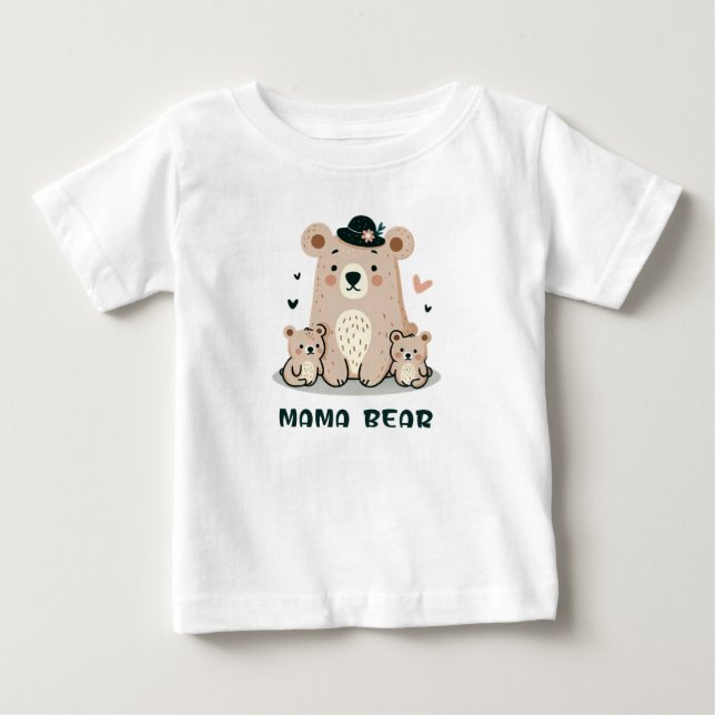 T-SHIRT POUR BÉBÉ MAMAN OURS (Devant)