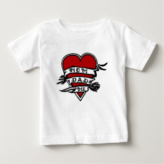 T-shirt Pour Bébé Maman, papa, et moi, coeur