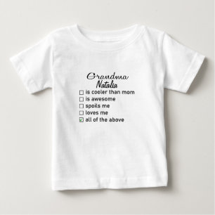T-shirt Pour Bébé Mamie Drôle Bébé, Mamie Personnalisée, Personnalis