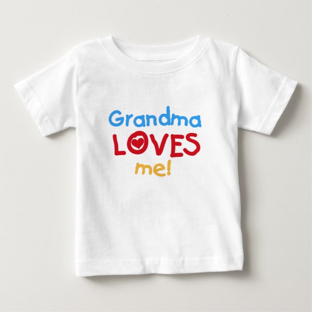 T-shirt Pour Bébé Mamie m'aime (Devant)