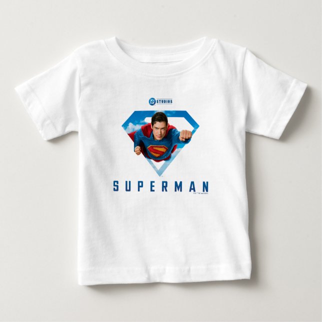 T-shirt Pour Bébé Man of Steel en vol (Devant)