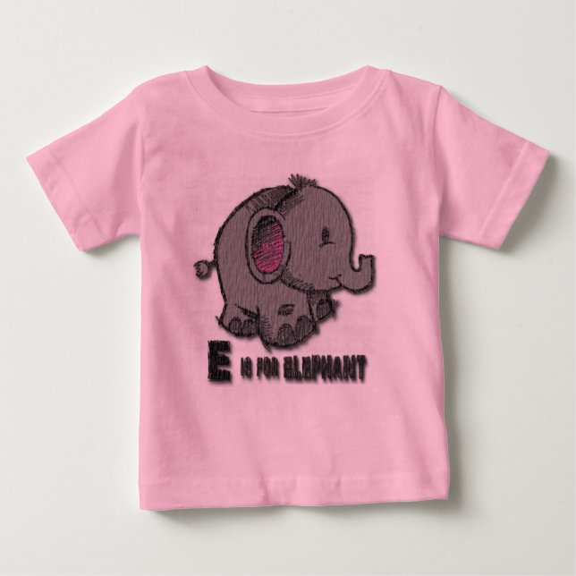 T-shirt Pour Bébé Manche longue éléphant (Devant)