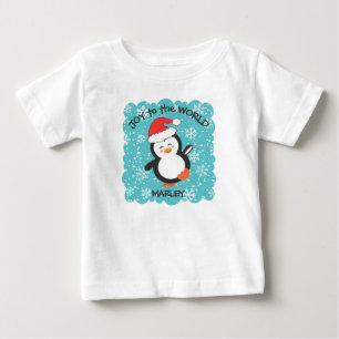T-shirt Pour Bébé Manchot dansant Joie Flocons de neige Noël