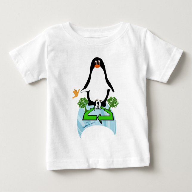T-shirt Pour Bébé Manchot Global (Devant)