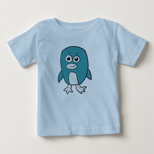 T-shirt Pour Bébé Manchot Rétro (Devant)