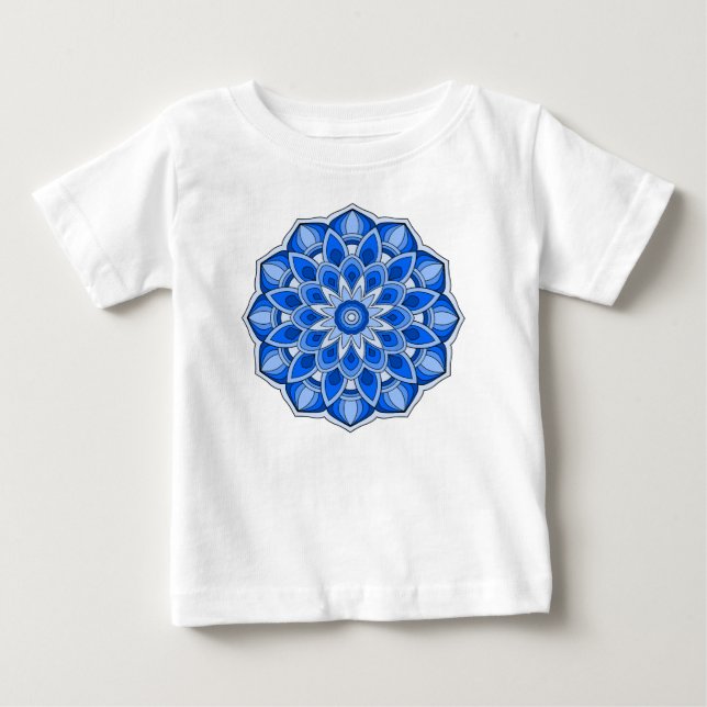 T-shirt Pour Bébé Mandala en bleu (Devant)