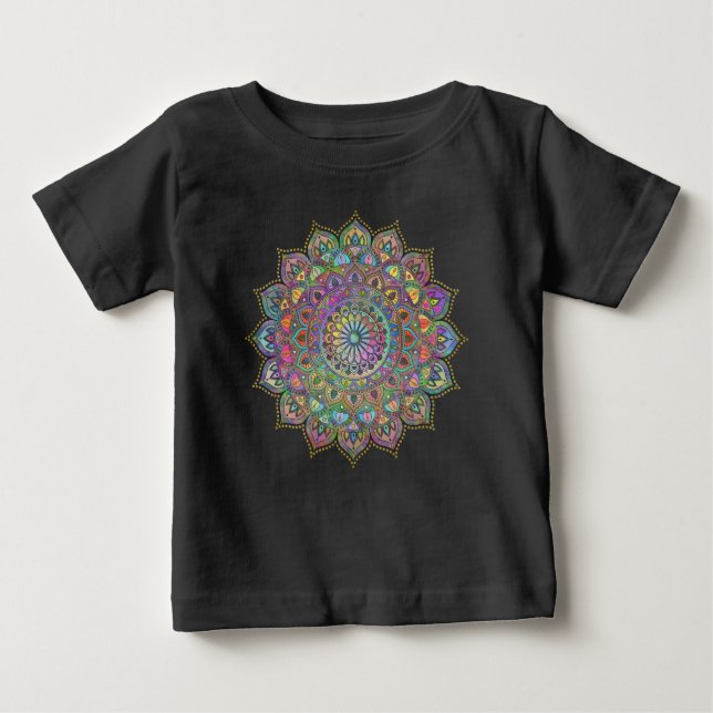 T-shirt Pour Bébé Mandala Inde Style 1 (Devant)