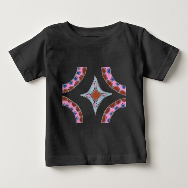 T-shirt Pour Bébé Mandala Oil Peinture Art Imprimer (Devant)