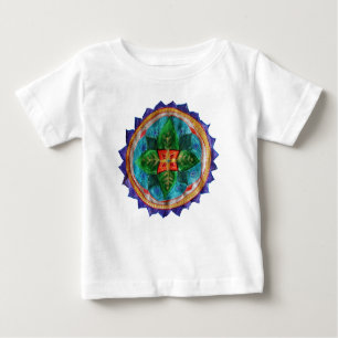 T-shirt Pour Bébé Mandala Positive Baby Fine Jersey T-Shirt, Blanc