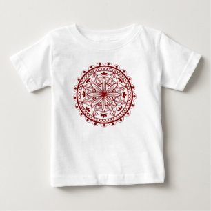 T-shirt Pour Bébé Mandala rouge profond
