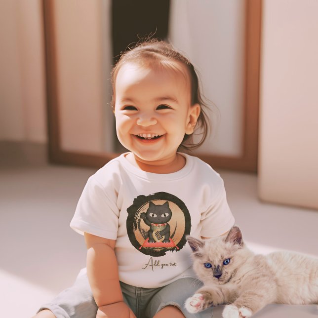 T-shirt Pour Bébé Maneki Neko Lucky Poilue (Maneki Neko Lucky Poilue Baby T-Shirt)