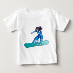 T-shirt Pour Bébé Manga Snowboarder Girl
