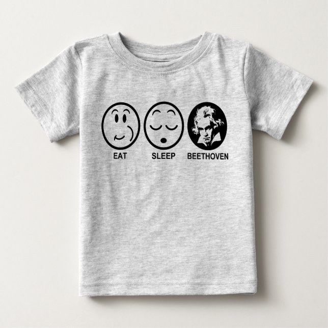 T-shirt Pour Bébé Manger Beethoven Sleep (Devant)
