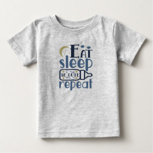 T-shirt Pour Bébé Manger Dormir Être Mignon Répéter Biberon