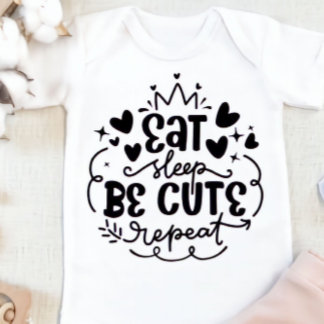 T-shirt Pour Bébé Manger Le Sommeil Soyez mignon Répéter
