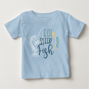 T-shirt Pour Bébé Manger Poisson Dormir Répéter Pêche Rod Sports