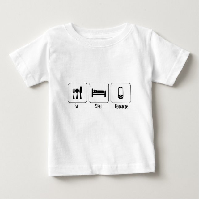 T-shirt Pour Bébé Mangez, dormez, Geocache (Devant)