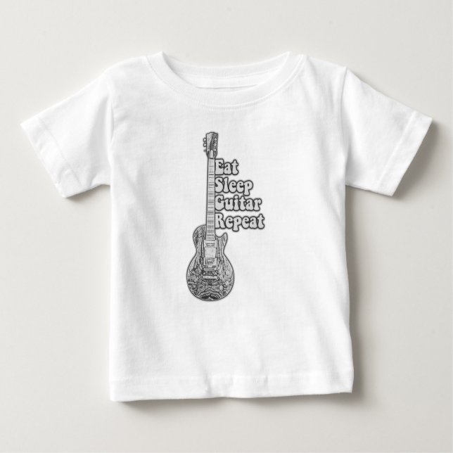 T-shirt Pour Bébé Mangez la répétition de la guitare de sommeil. (Devant)