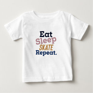 T-shirt Pour Bébé Mangez le patin de sommeil répéter