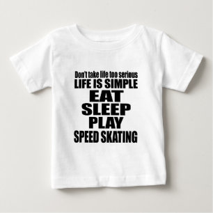 T-SHIRT POUR BÉBÉ MANGEZ LE PATINAGE DE VITESSE DE SOMMEIL