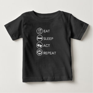 T-shirt Pour Bébé Mangez le sommeil Répéter - Acteurs intérimaires C