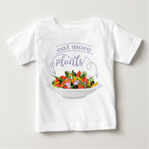 T-shirt Pour Bébé Mangez plus de plantes frais motivation salade let