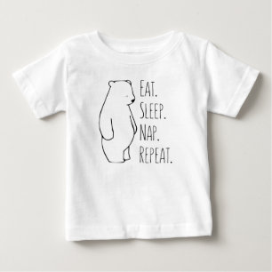 T-shirt Pour Bébé Mangez Sommeil Nap Ours Polaire Bébé & Enfants Vêt