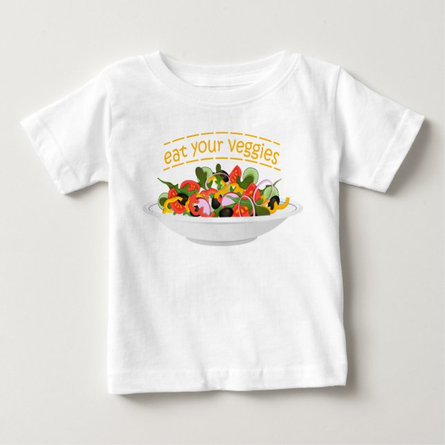 T-shirt Pour Bébé Mangez vos Légumes Citer salade fraîche mélange bo (Devant)
