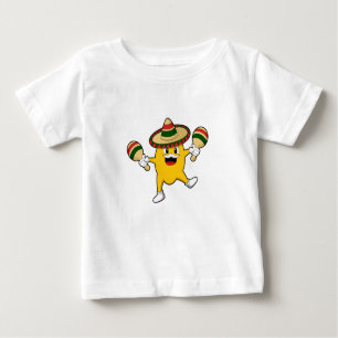 T-shirt Pour Bébé Mango comme musicien avec Maraca