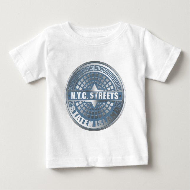 T-shirt Pour Bébé Manhole Staten Island Blue (Devant)