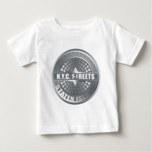 T-shirt Pour Bébé Manhole Staten Island Grey