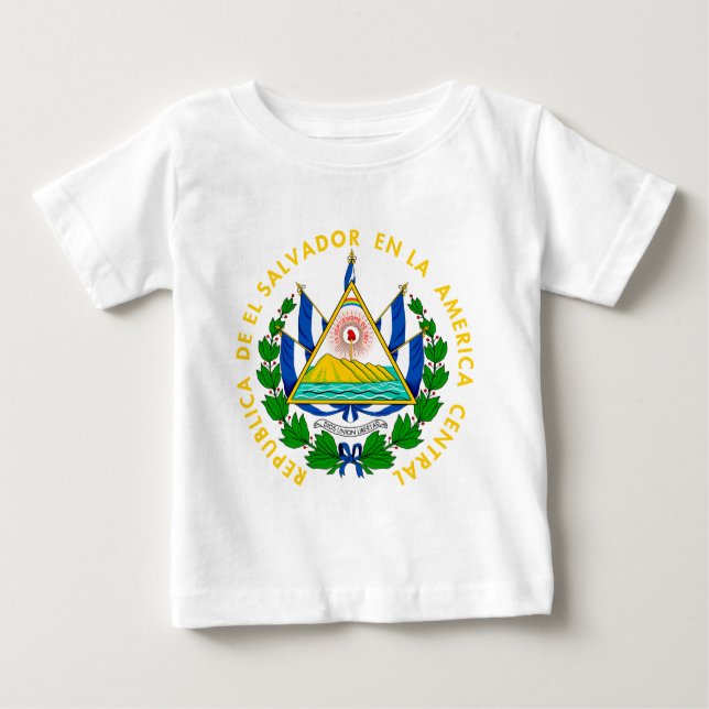 T-shirt Pour Bébé Manteau du Salvador des bras (Devant)