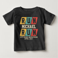 Marathon de soutien avec nom personnalisé rétro