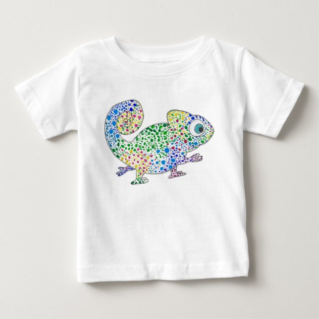 T-shirt Pour Bébé Marcel tacheté le T-shirt de bébé de caméléon (Devant)