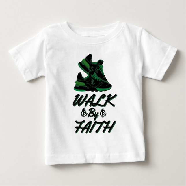 T-shirt Pour Bébé Marche Par La Foi Citation Bible (Devant)