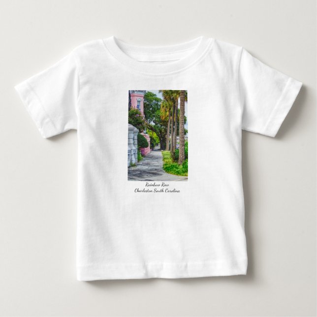 T-shirt Pour Bébé Marcher le long de Rainbow Row (Devant)