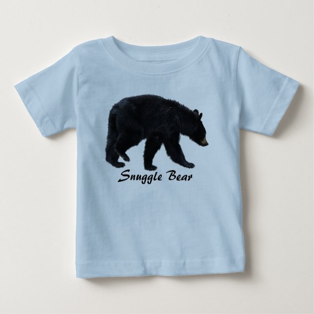 T-shirt Pour Bébé Marcher l'ours noir Amoureux des animaux bébé (Devant)