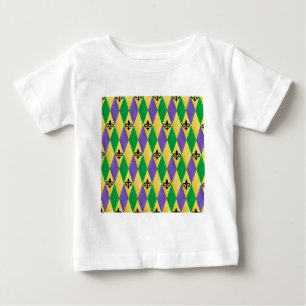 T-shirt Pour Bébé Mardi Gras Arlequin Fleur De Lis