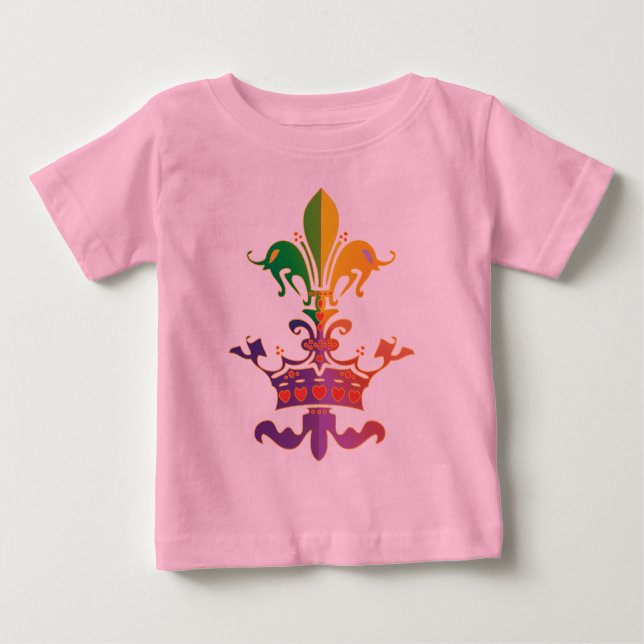 T-shirt Pour Bébé Mardi gras Fleur de Crown (Devant)