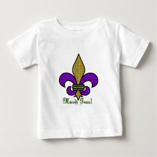 T-shirt Pour Bébé Mardi Gras Fleur De Lis Coloré