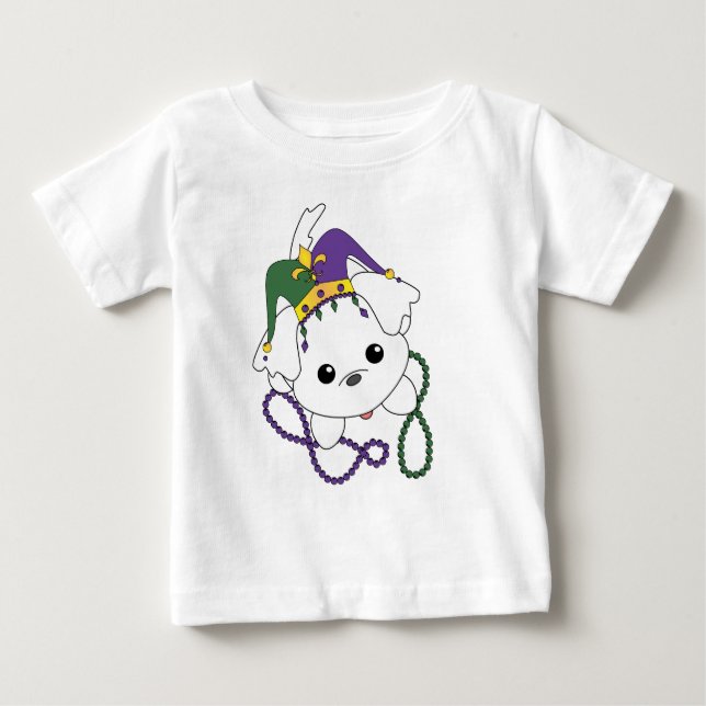 T-shirt Pour Bébé Mardi Gras Puppy (Devant)