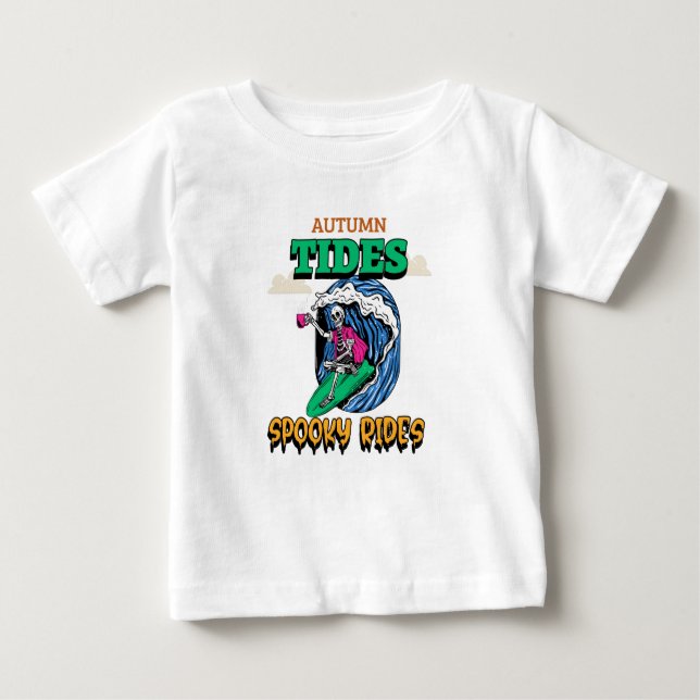 T-shirt Pour Bébé Marées d'automne Éffrayantes : Éffrayantes et amus (Devant)