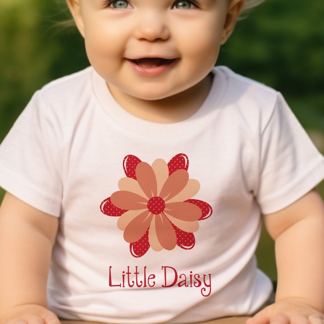 T-shirt Pour Bébé marguerite fleur mignonne petit rouge (Créateur téléchargé)