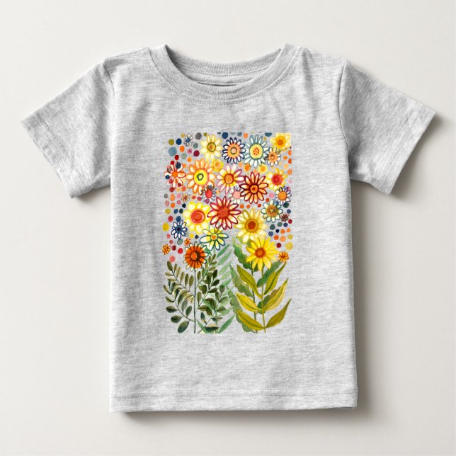 T-shirt Pour Bébé Marguerites (Devant)