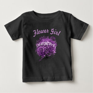 T-shirt Pour Bébé Mariage de feuille d'arbre de coeur violet radiant