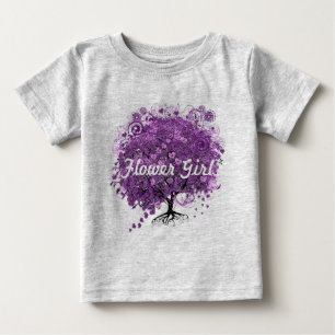 T-shirt Pour Bébé Mariage de l'arbre à feuilles en forme de cœur vio